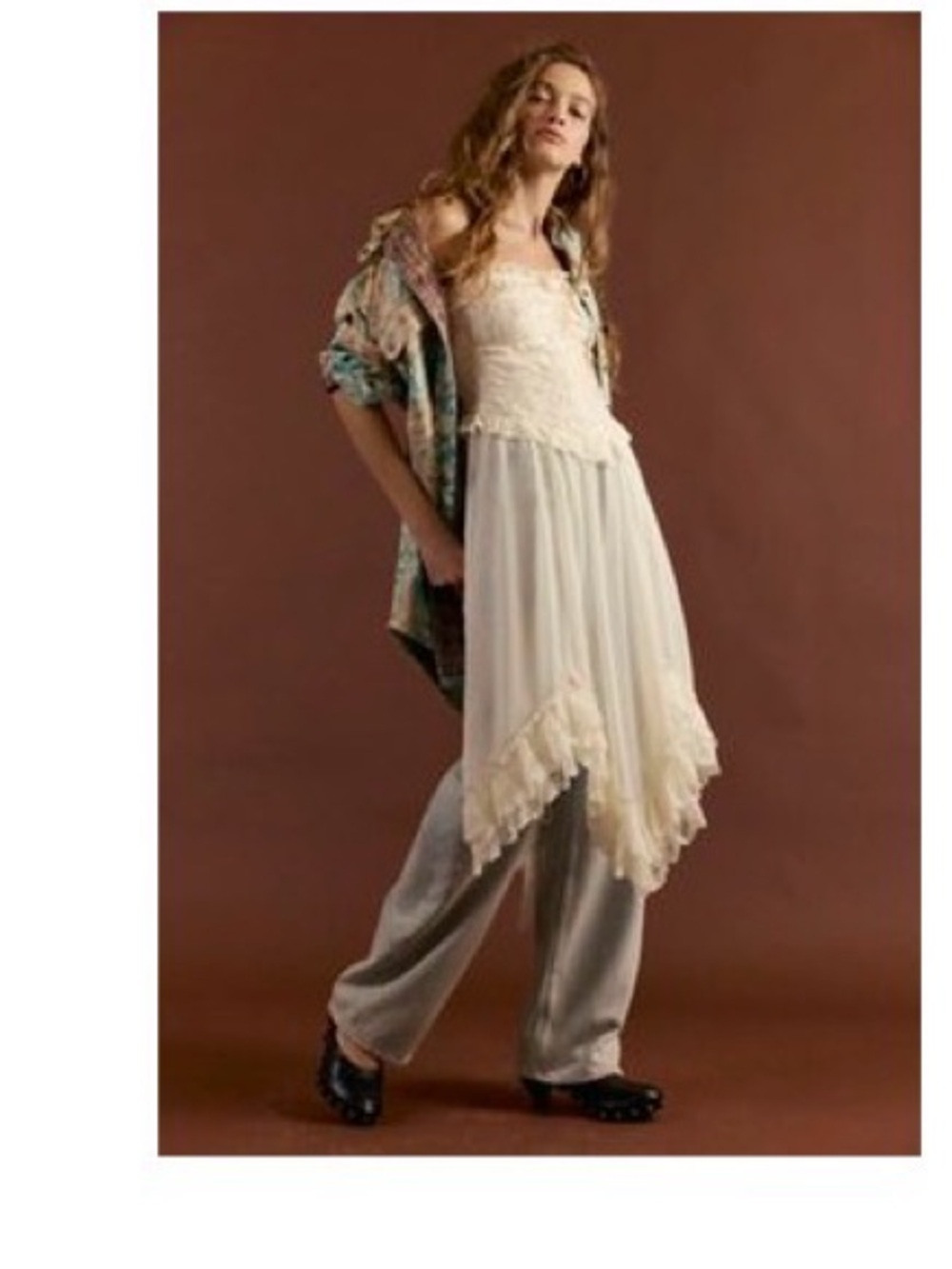 Free People Cream Lace Maxi Slip Dress